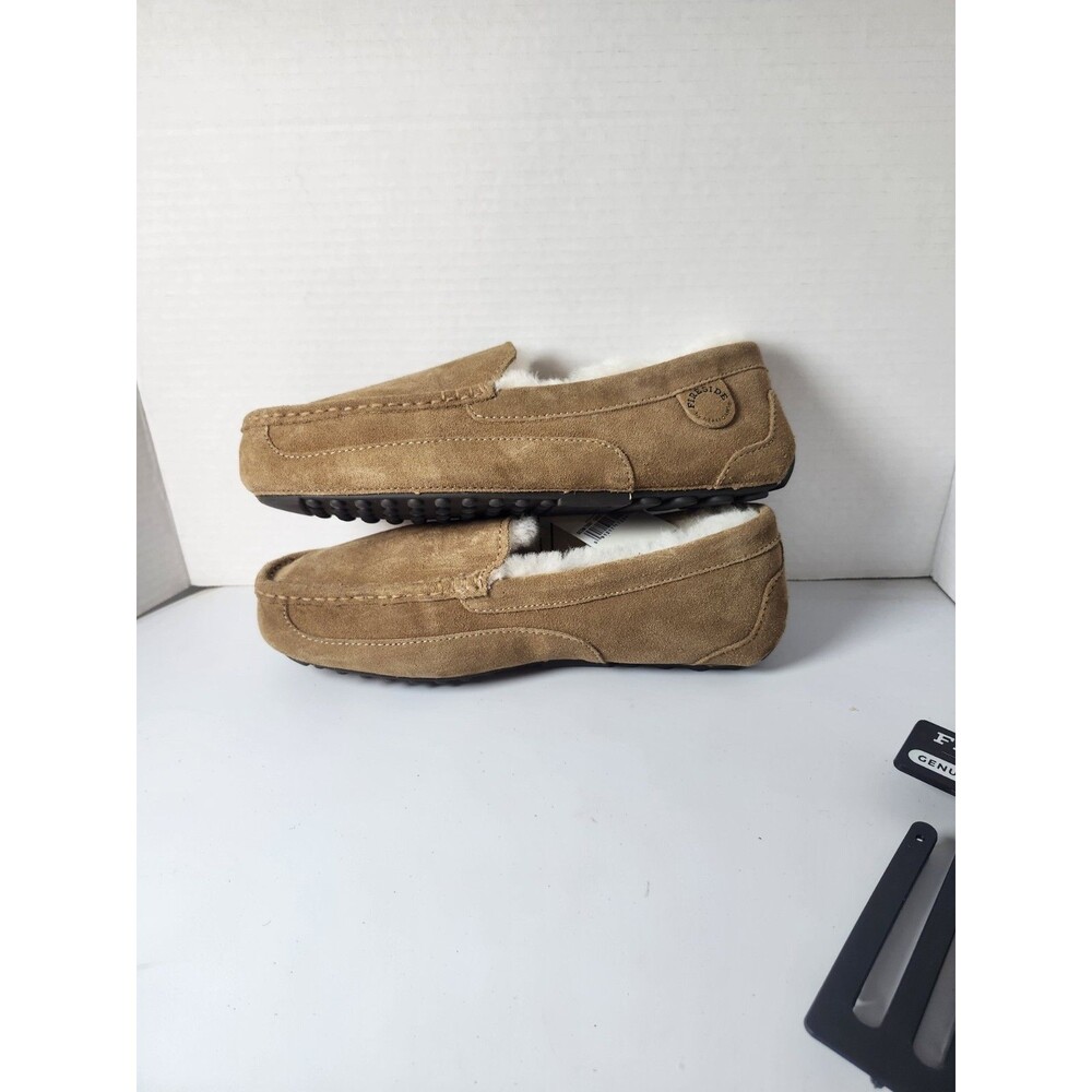 Fireside By Dearfoams Men's Melbourne Genuine Shearling Moccasin Slipper